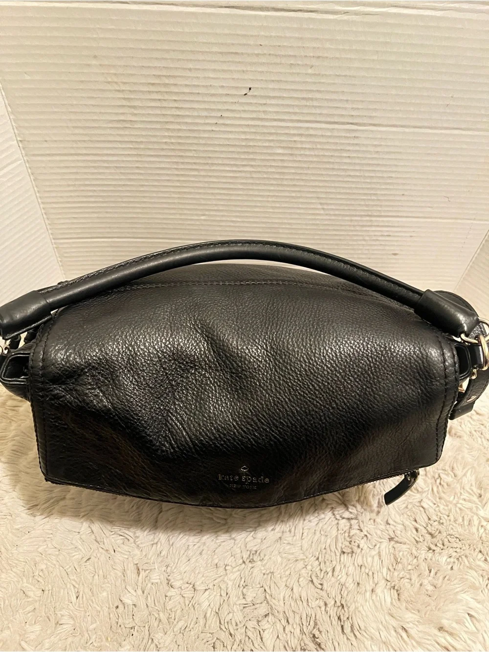 kate spade Cobble Hill Little Minka Black Leather Convertible Shoulder Bag